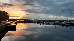 Lidkoeping Hafen Sonnenuntergang